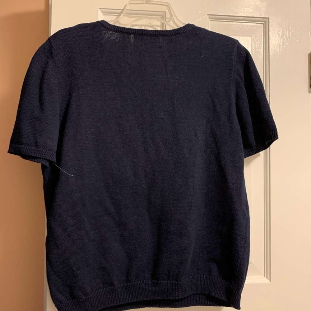 NWOT! blue Floral Sweater with Square Neckline - Picture 6 of 6